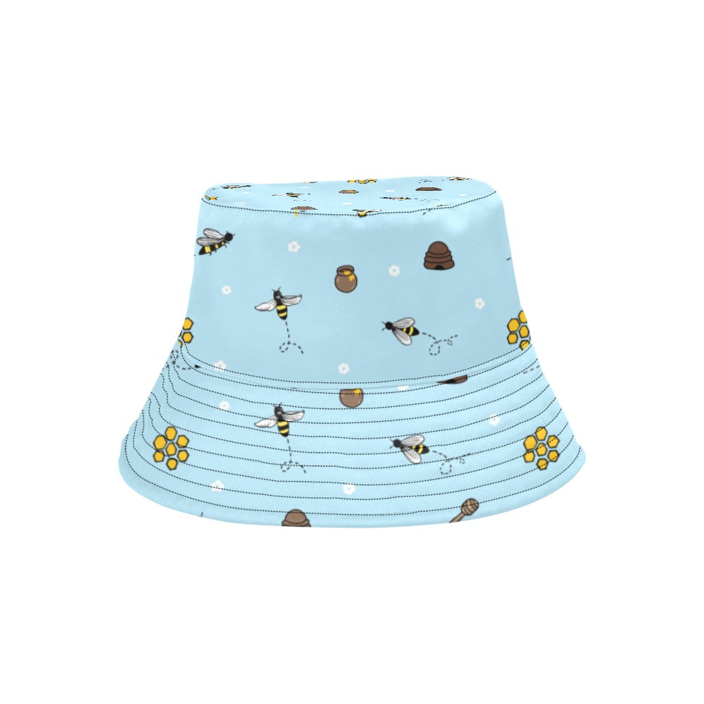 Honey Bee Print Design LKS307 Unisex Bucket Hat