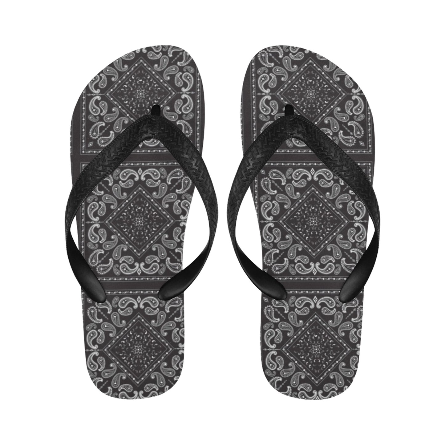 Bandana Black White Print Design LKS302 Flip Flops