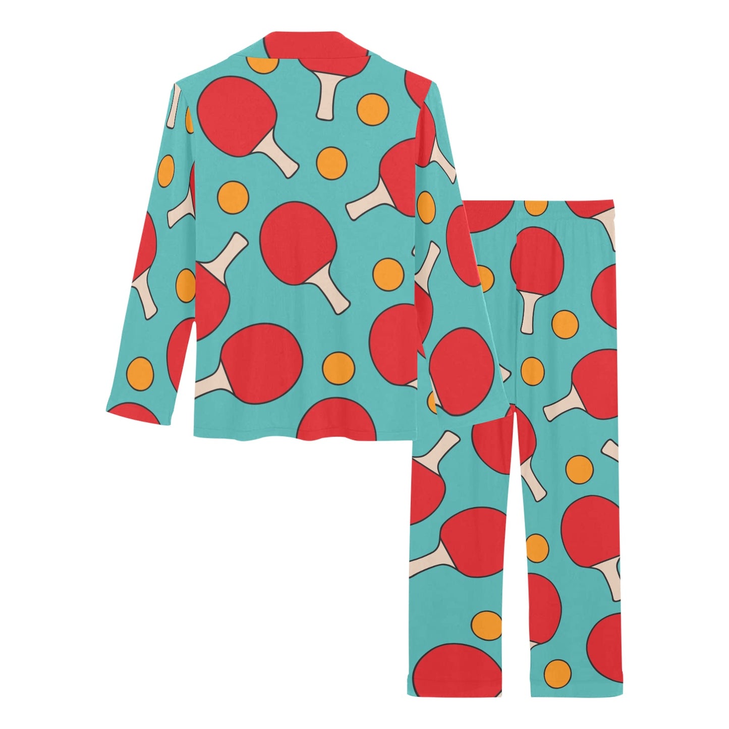 Ping Pong Pattern Print Design A01 Women's Long Pajama Set