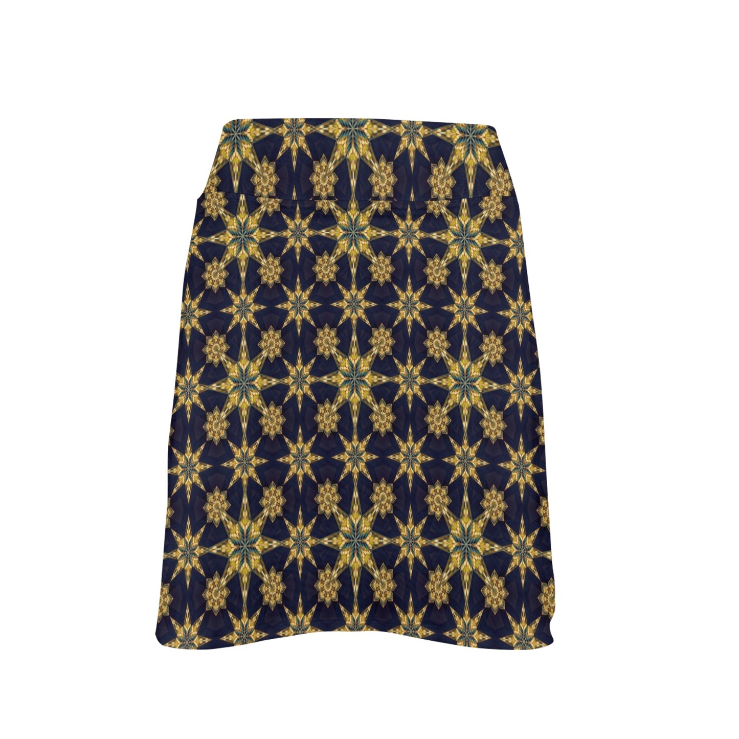 kaleidoscope Gold Print Design 17" Golf & Pickleball Skort with Pockets