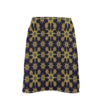kaleidoscope Gold Print Design 17" Golf & Pickleball Skort with Pockets