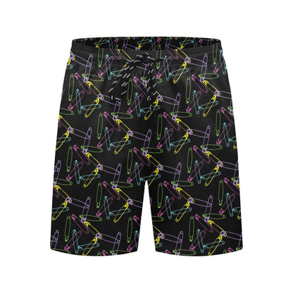 Safety Pin Print Design LKS304 Men's Swim Trunks Beach Shorts