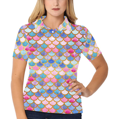Scales Print Design LKS401 Women's Polo Shirt