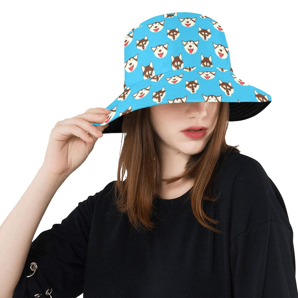 Siberian Huskies Print Design LKS306 Unisex Bucket Hat
