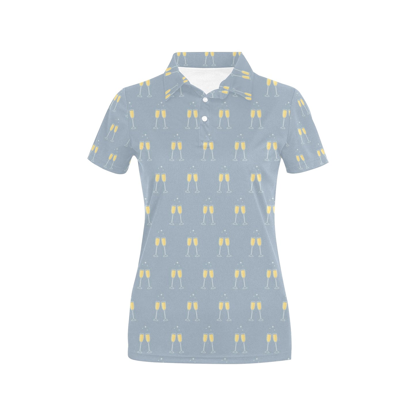 Champagne Pattern Print Design 03 Women's Polo Shirt
