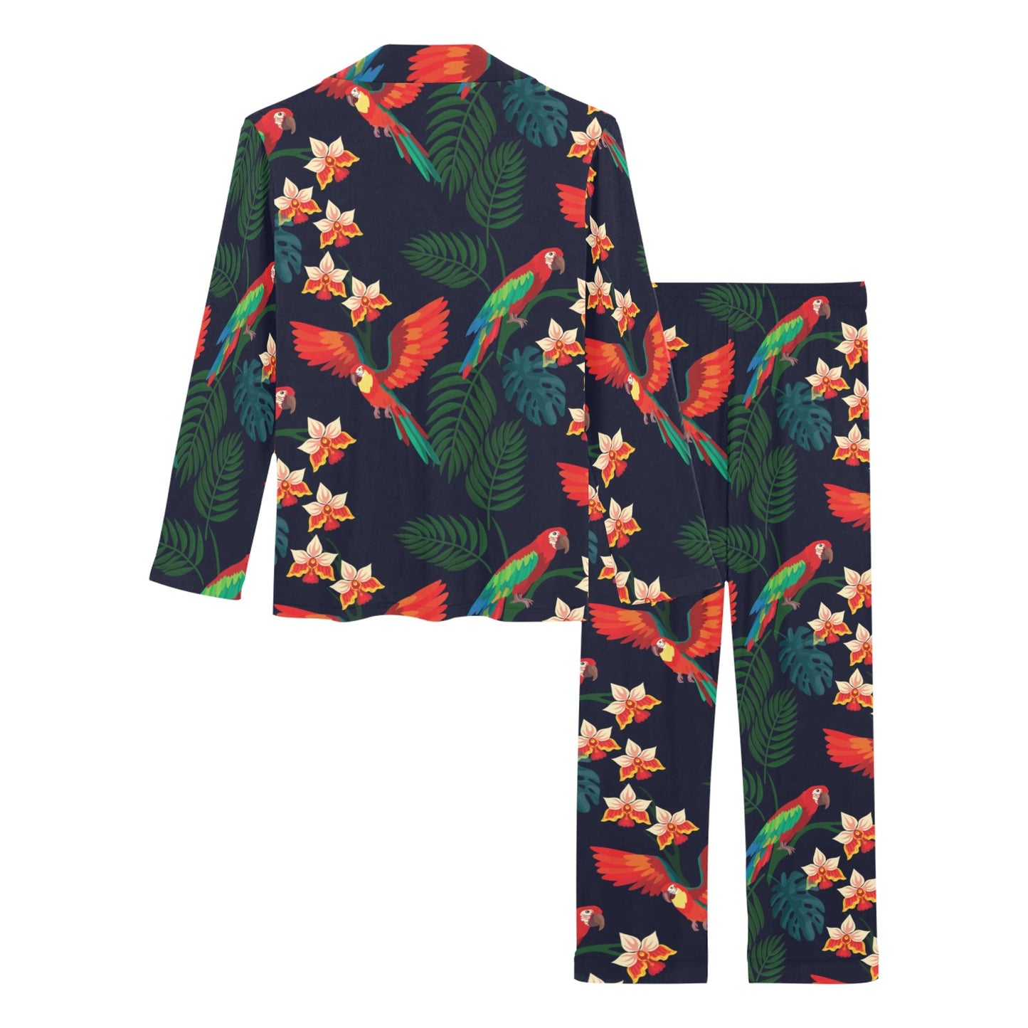 Macaw Pattern Print Design 02 Women's Long Pajama Set