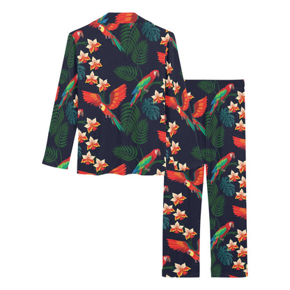 Macaw Pattern Print Design 02 Women's Long Pajama Set
