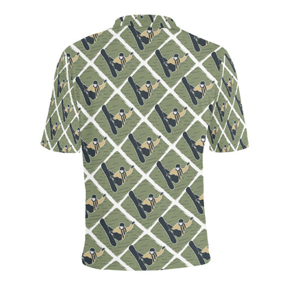 Snowboard Man Print Design LKS302 Men Polo Shirt