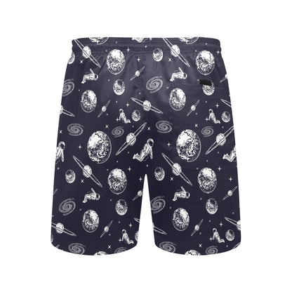 Space Astronaut Print Design LKS302 Men's Swim Trunks Beach Shorts
