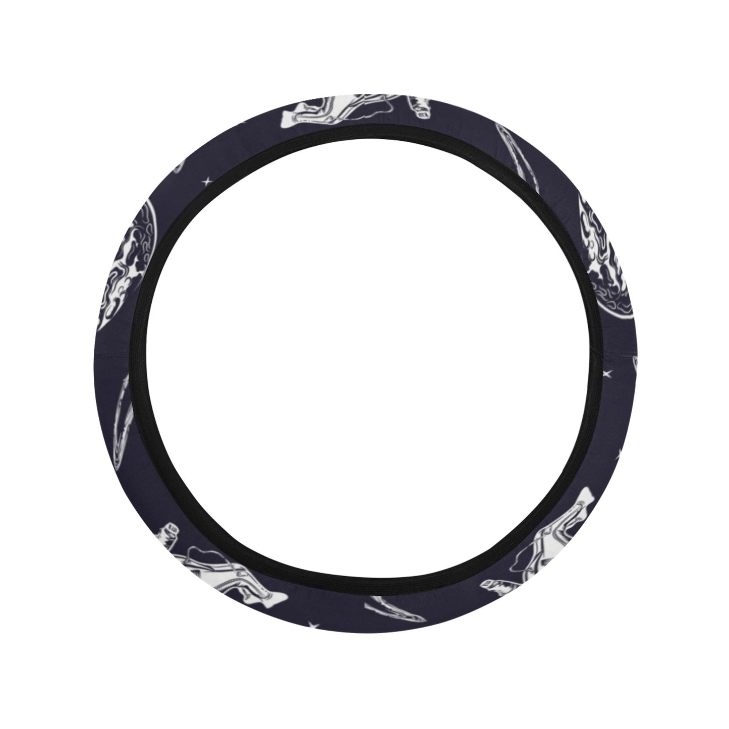 Space Astronaut Print Design LKS302 Steering Wheel Cover with Elastic Edge