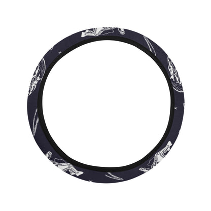 Space Astronaut Print Design LKS302 Steering Wheel Cover with Elastic Edge