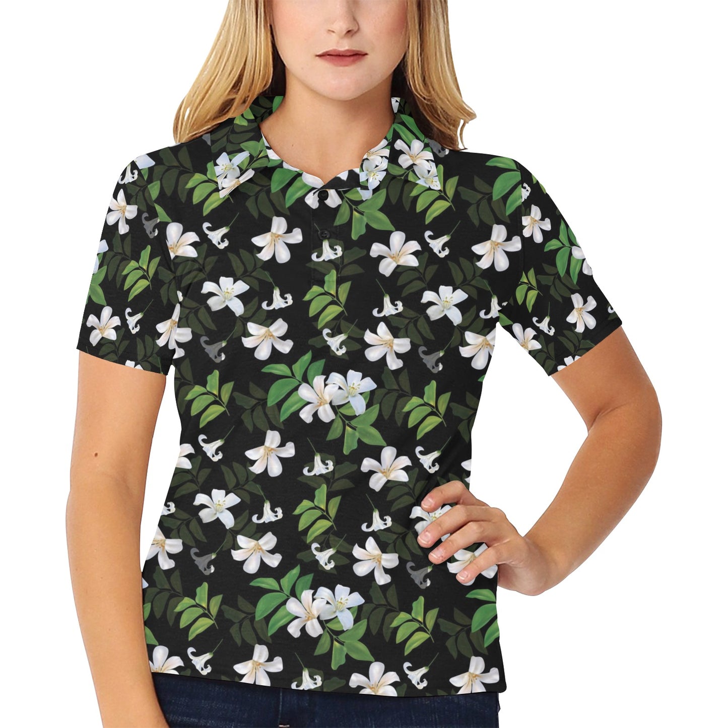 Sampaguita Print Design LKS301 Women's Polo Shirt