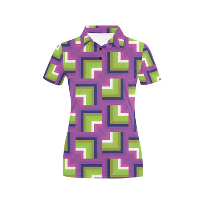 Optical illusion Pattern Print Design A05 Women's Polo Shirt