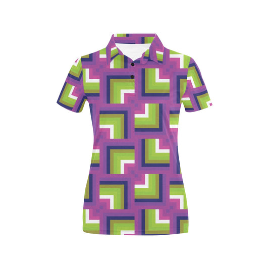 Optical illusion Pattern Print Design A05 Women's Polo Shirt