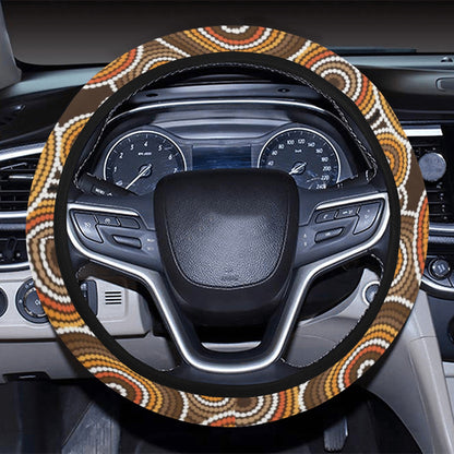 Aboriginal Print Design LKS402 Steering Wheel Cover with Elastic Edge
