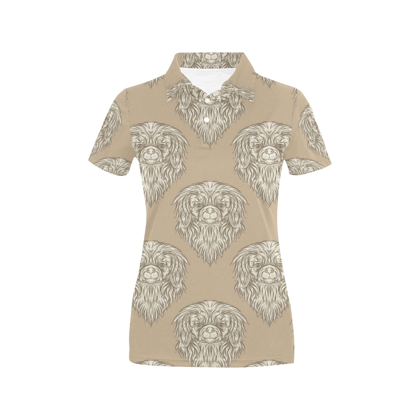 Pekingese Pattern Print Design A01 Women's Polo Shirt