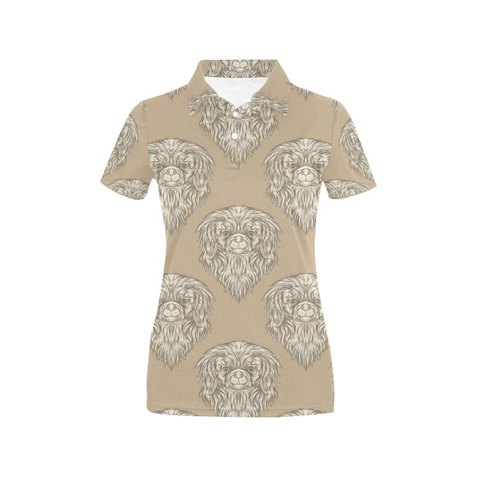 Pekingese Pattern Print Design A01 Women's Polo Shirt