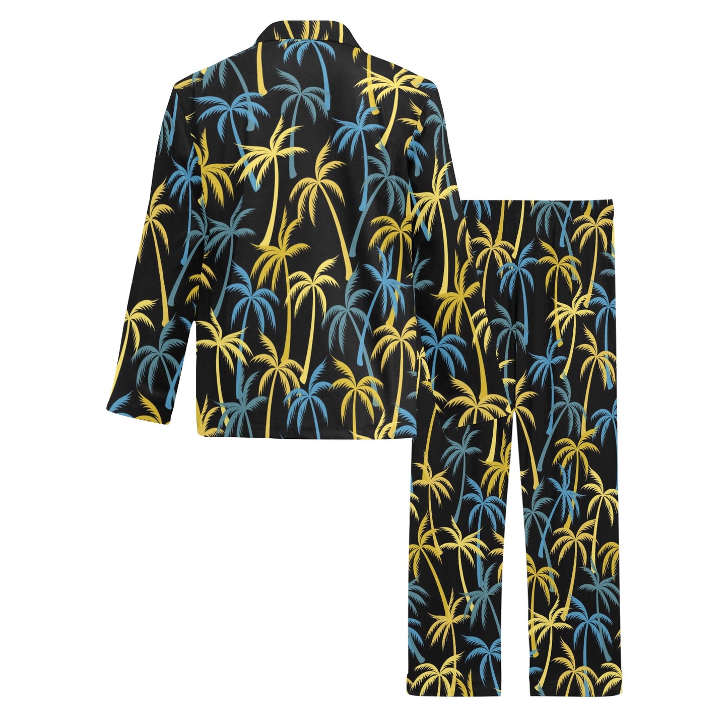Palm Tree Pattern Men's Long Pajama Set