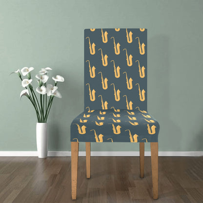 Saxophone Print Design LKS401 Dining Chair Slipcover