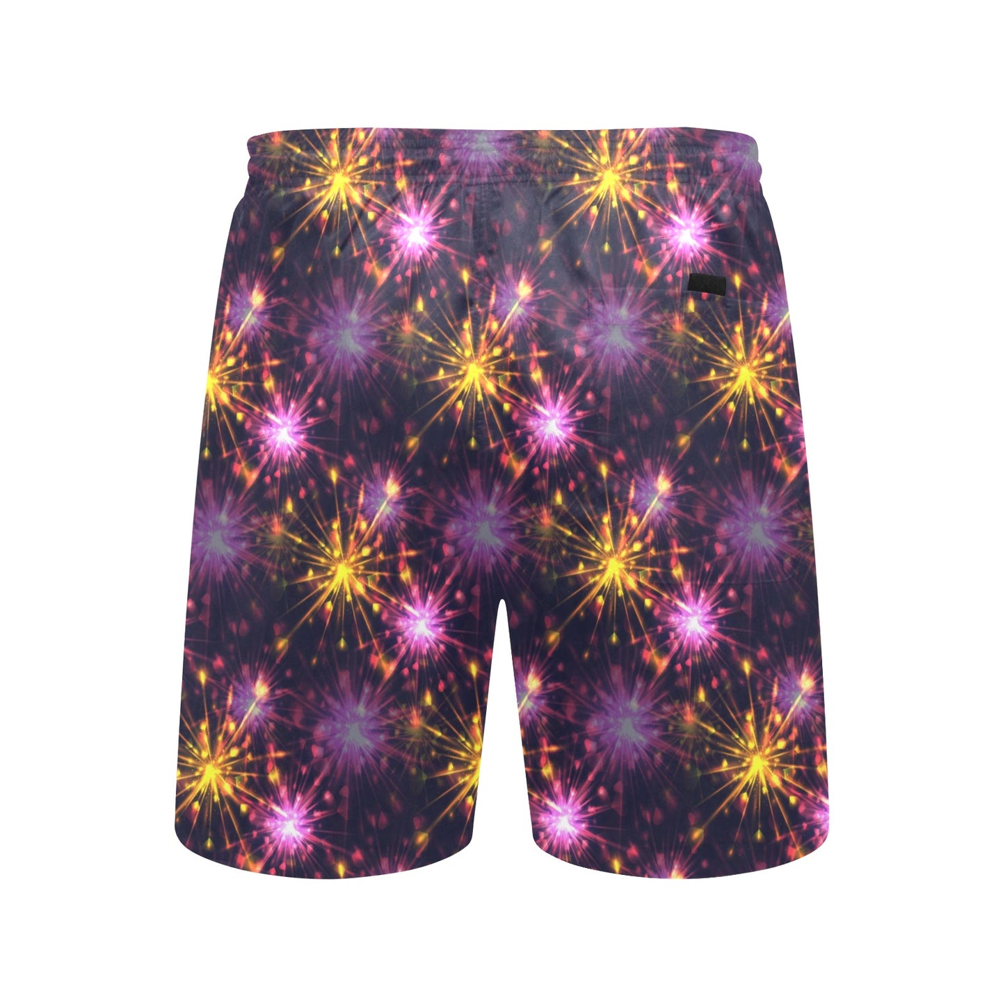 Firework Print Design LKS303 Men's Swim Trunks Beach Shorts