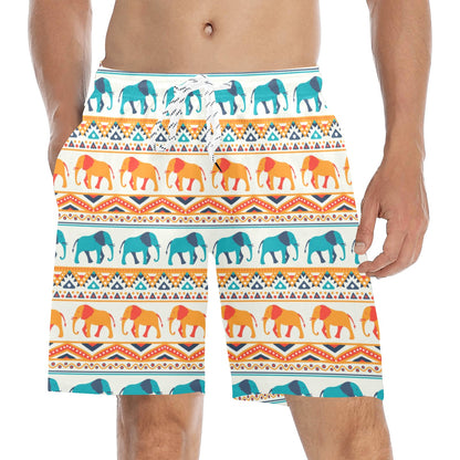Elephant Aztec Ethnic Print Pattern Men's Swim Trunks Beach Shorts