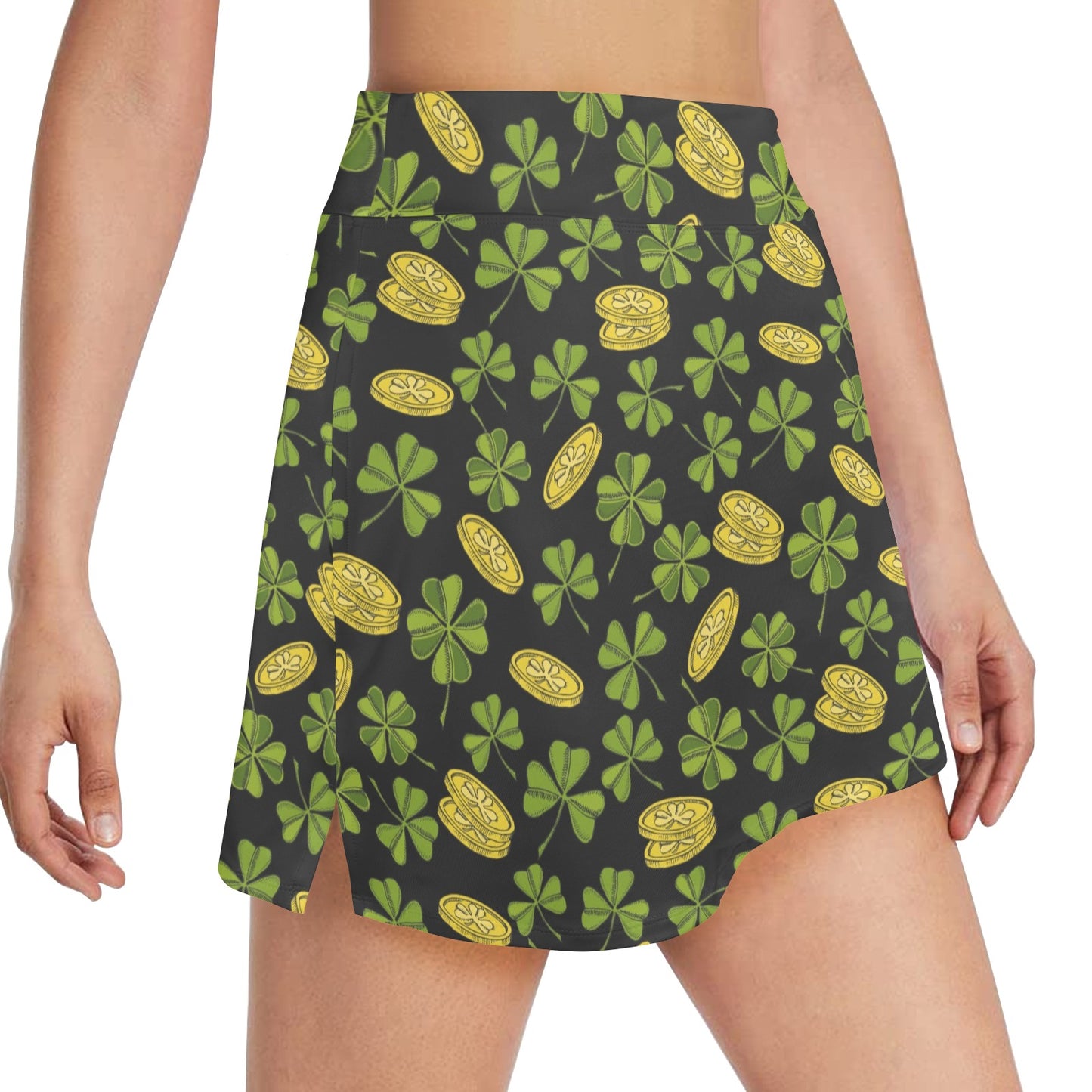St Patricks Day Print Design LKS305 17" Golf & Pickleball Skort with Pockets