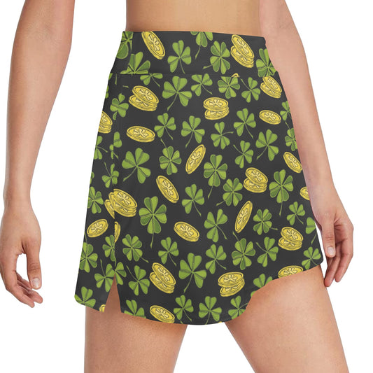St Patricks Day Print Design LKS305 17" Golf & Pickleball Skort with Pockets