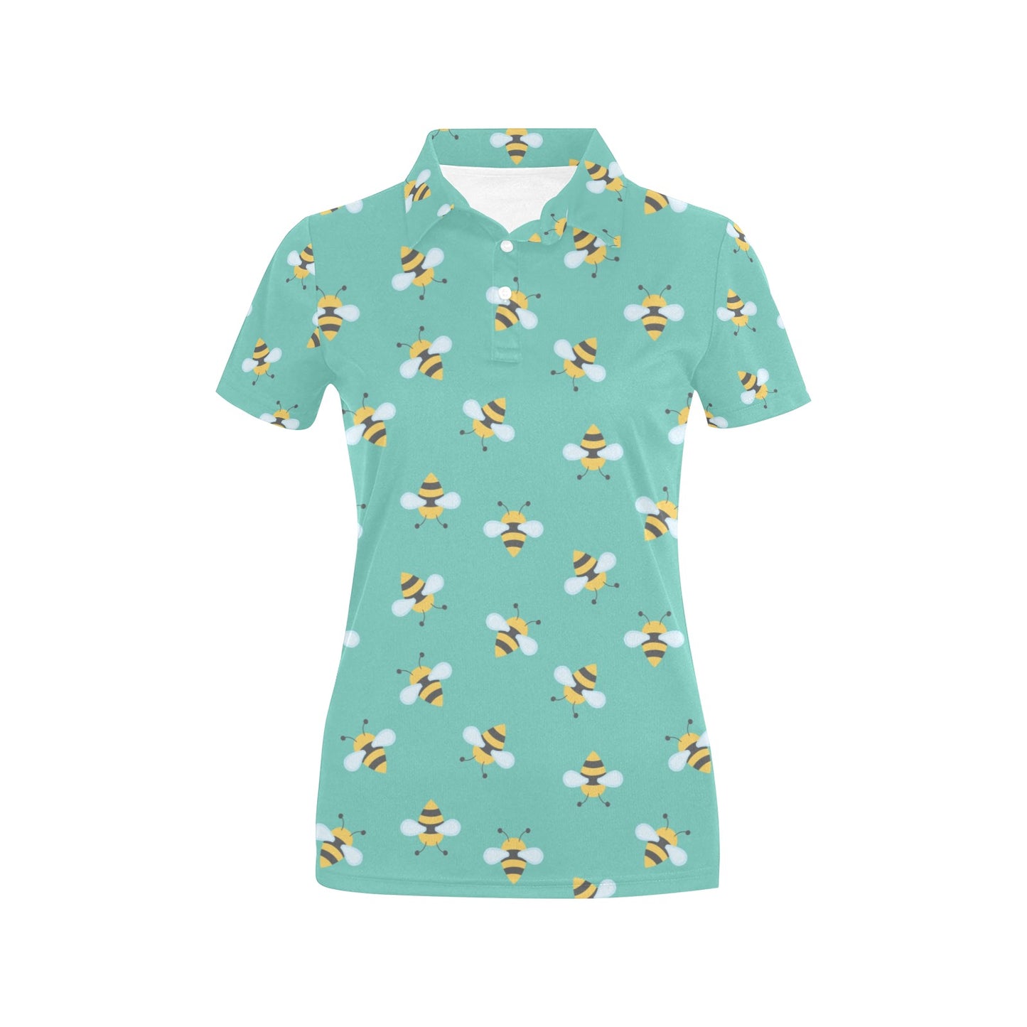 Bee Pattern Print Design 01 Women's Polo Shirt