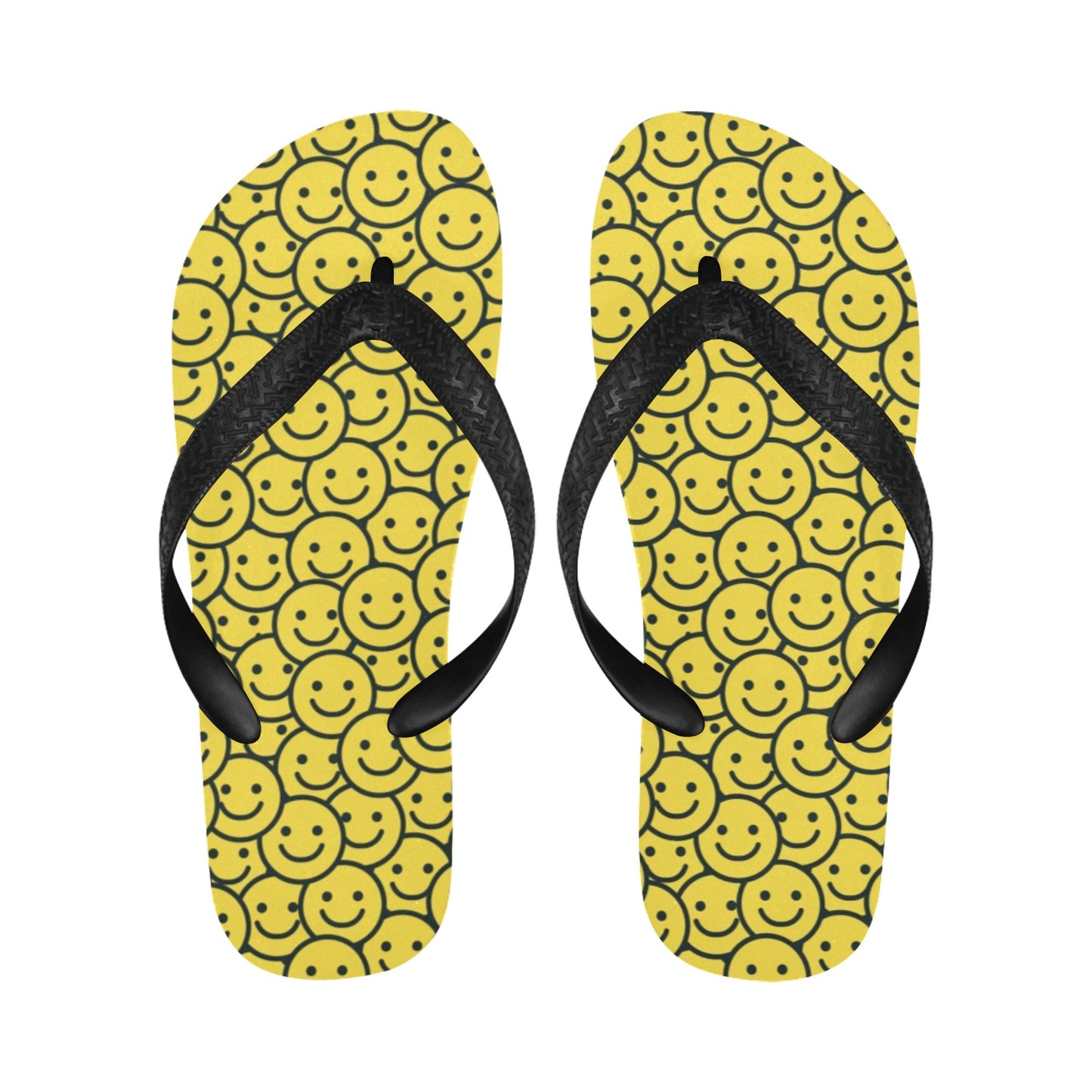 Smiley Face Emoji Print Design LKS302 Flip Flops