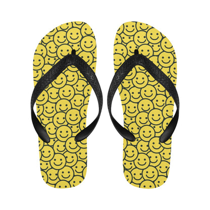 Smiley Face Emoji Print Design LKS302 Flip Flops