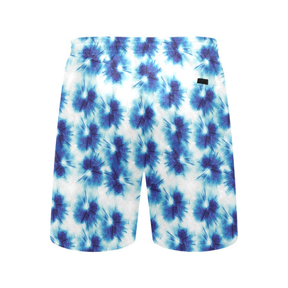 Tie Dye Blue Print Design LKS305 Men's Swim Trunks Beach Shorts