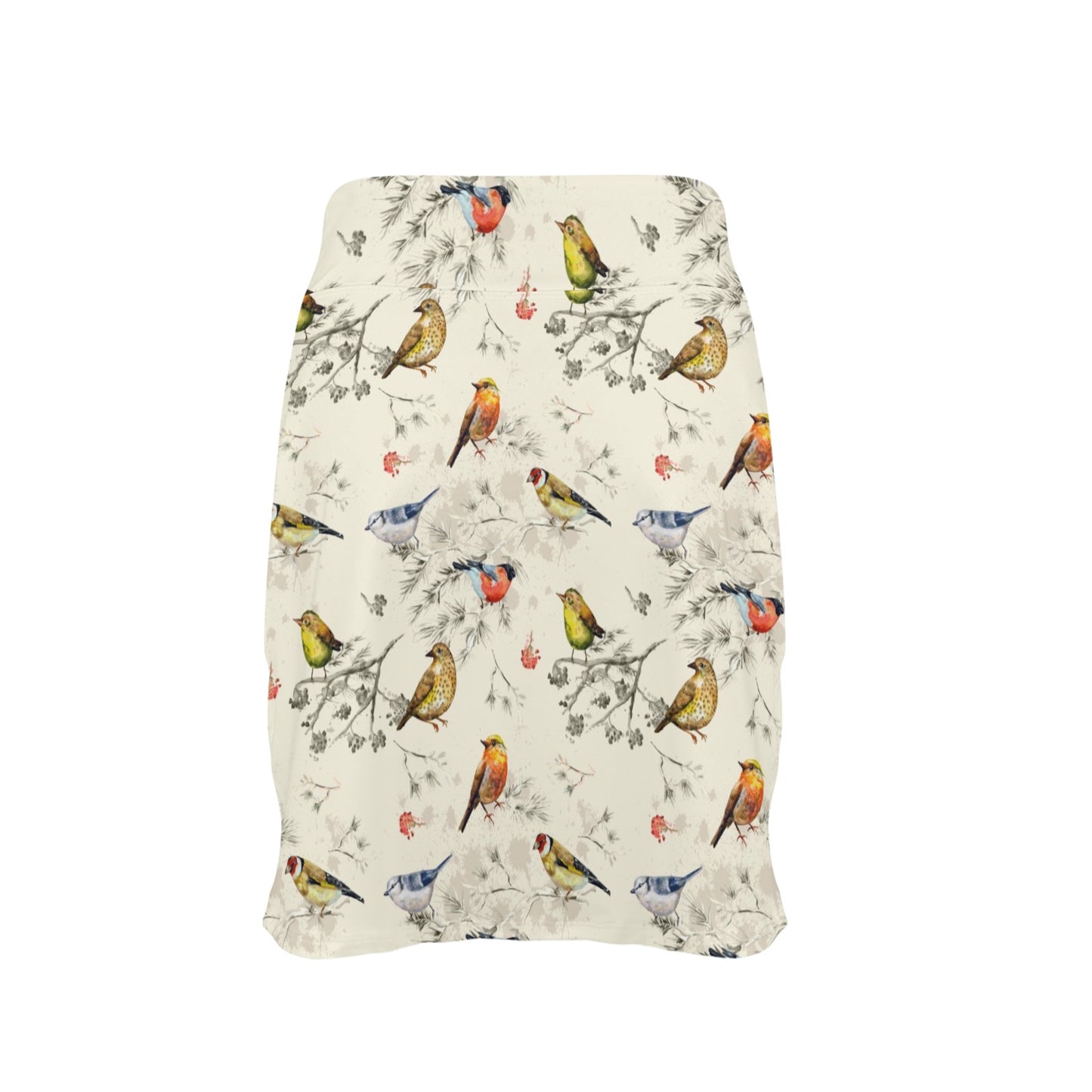 Bird Watercolor Design Pattern 17" Golf & Pickleball Skort with Pockets