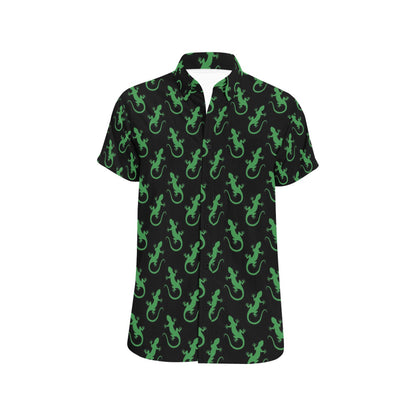 lizard Print Design LKS401 Men Short Sleeve Button Up Shirt