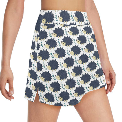 Hedgehog Print Design LKS401 17" Golf & Pickleball Skort with Pockets