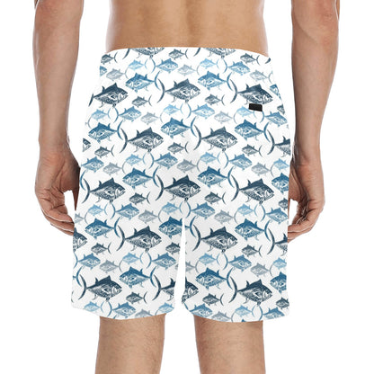 Tuna Fish Print Design LKS303 Men's Swim Trunks Beach Shorts