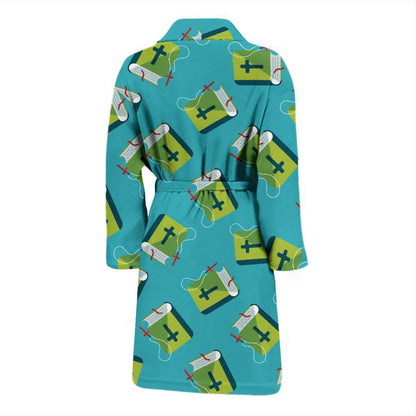 Bible Pattern Print Design 01 Men Bathrobe-JORJUNE.COM