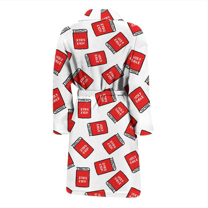 Bible Pattern Print Design 03 Men Bathrobe-JORJUNE.COM