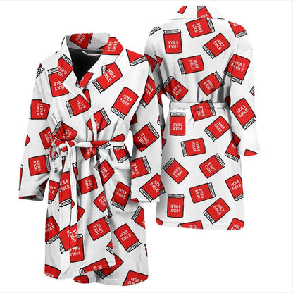 Bible Pattern Print Design 03 Men Bathrobe-JORJUNE.COM