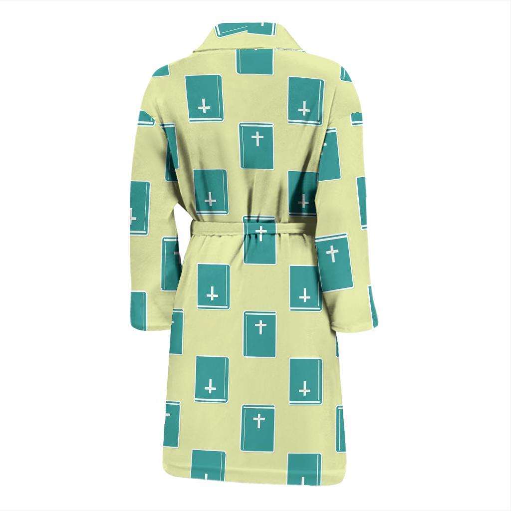 Bible Pattern Print Design 04 Men Bathrobe-JORJUNE.COM