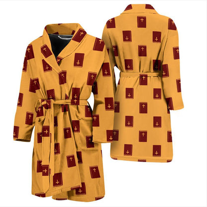 Bible Pattern Print Design 05 Men Bathrobe-JORJUNE.COM
