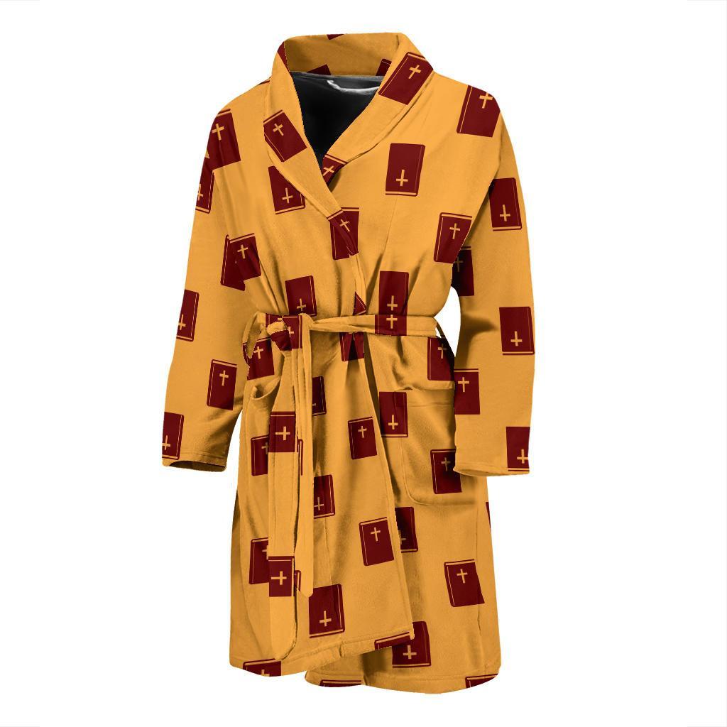 Bible Pattern Print Design 05 Men Bathrobe-JORJUNE.COM