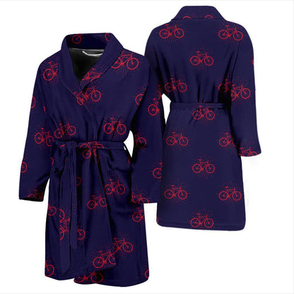 Bicycle Pattern Print Design 01 Men Bathrobe-JORJUNE.COM