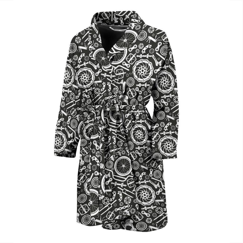 Bicycle Tools Pattern Print Design 02 Men Bathrobe-JORJUNE.COM