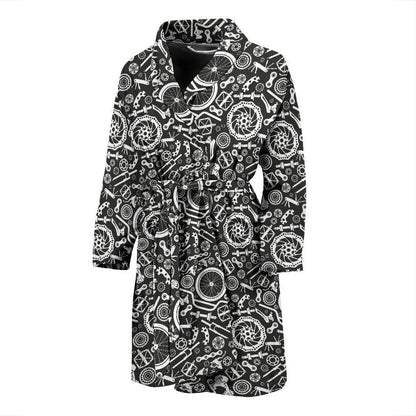 Bicycle Tools Pattern Print Design 02 Men Bathrobe-JORJUNE.COM