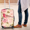 Bird Butterfly Pink Flower Print Pattern Luggage Cover Protector