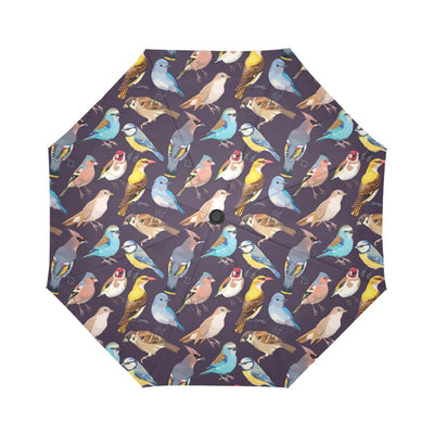 Bird Cute Print Pattern Automatic Foldable Umbrella