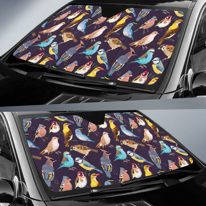 Bird Cute Print Pattern Car Sun Shade For Windshield