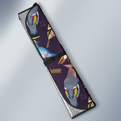 Bird Cute Print Pattern Car Sun Shade For Windshield