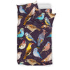 Bird Cute Print Pattern Duvet Cover Bedding Set