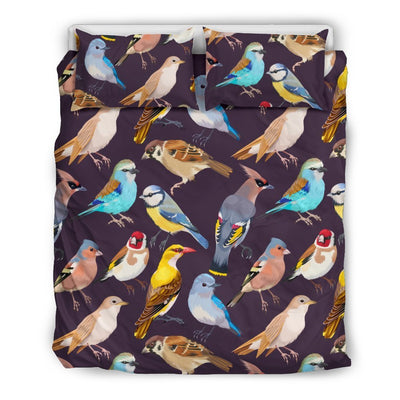 Bird Cute Print Pattern Duvet Cover Bedding Set